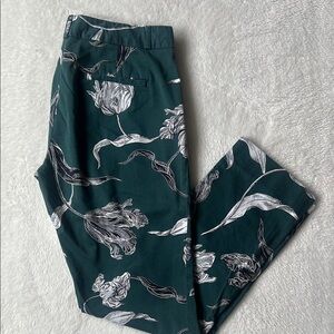 Banana Republic Reegan green print midrise ankle pants